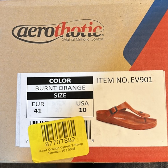 Aerothotic comfort sandals Women 10 burnt orange NIB - Picture 5 of 5